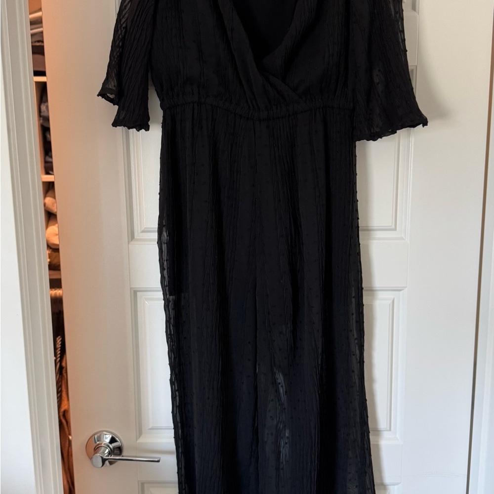 MINKPINK Black Cowl Neck Flutter Sleeve Jumpsuit